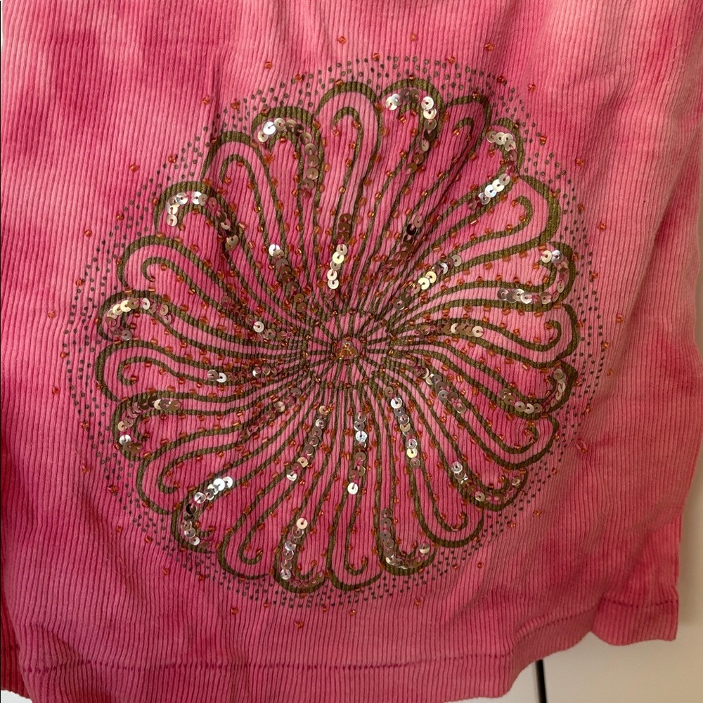 Marciano Pink and Gold Sequin Embellished Tank Top - Picture 2 of 10